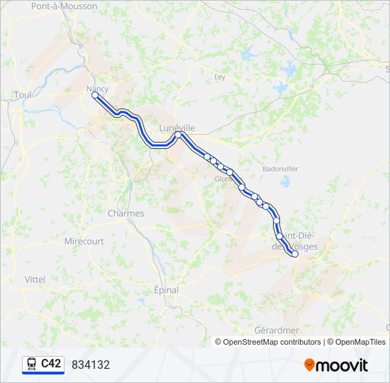 Mapa de C42 de tren