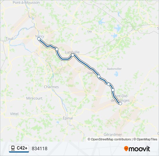 Plan de la ligne C42+ de train