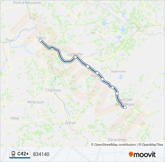 Plan de la ligne C42+ de train