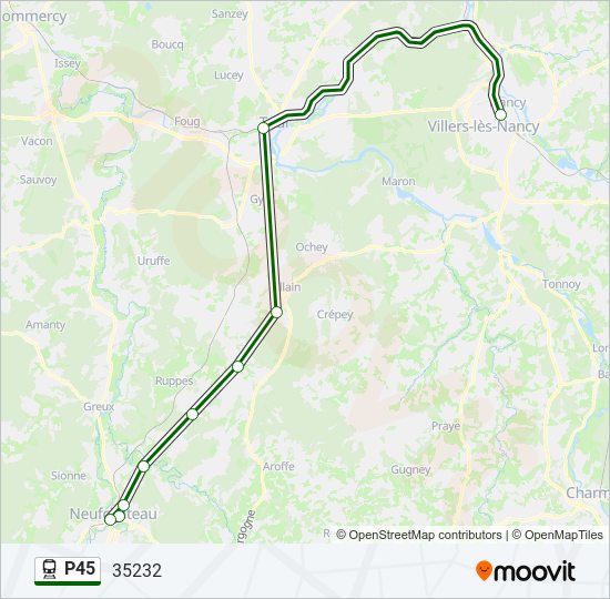 Mapa de P45 de tren