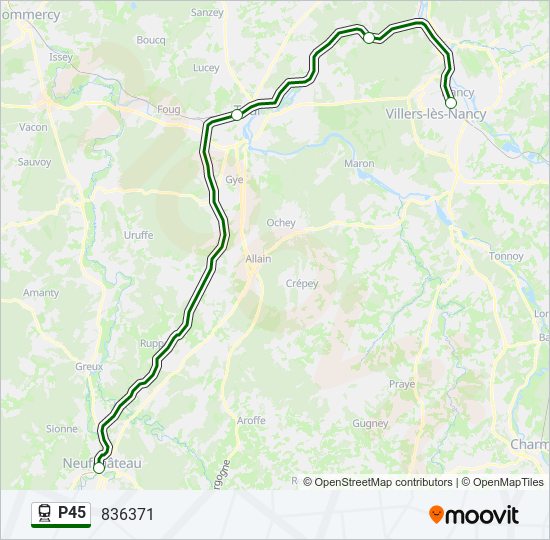 Mapa de P45 de tren