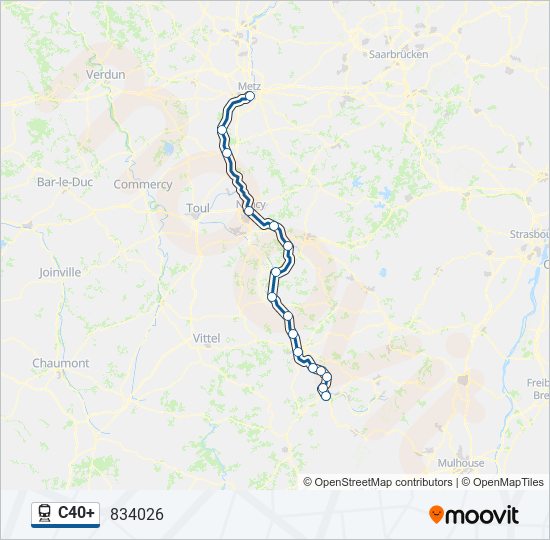 Mapa de C40+ de tren