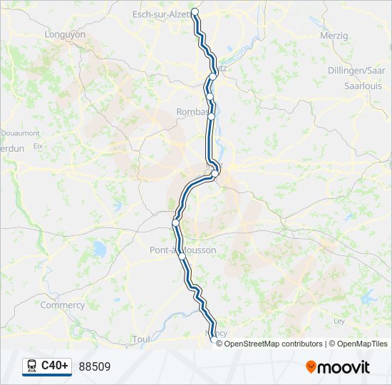 Plan de la ligne C40+ de train