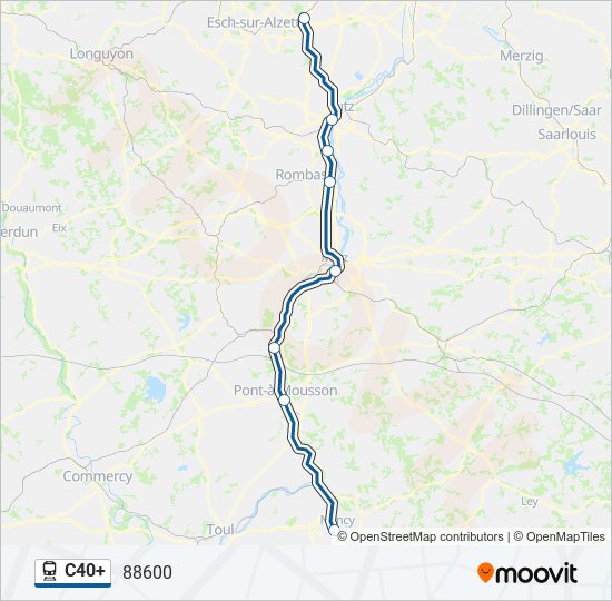 C40+ train Line Map