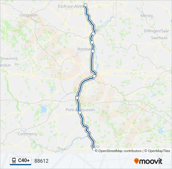 Plan de la ligne C40+ de train