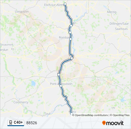 Plan de la ligne C40+ de train