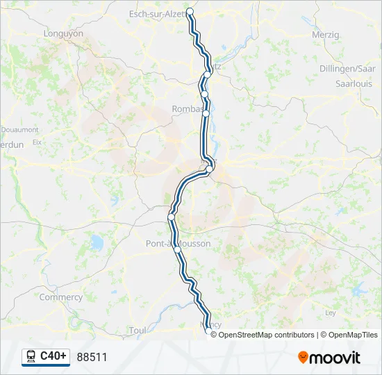 C40+ Train Line Map