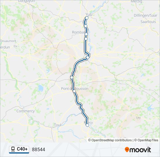 Mapa de C40+ de tren