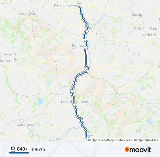 Mapa de C40+ de tren