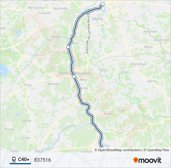 Mapa de C40+ de tren