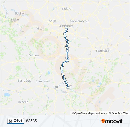 C40+ train Line Map