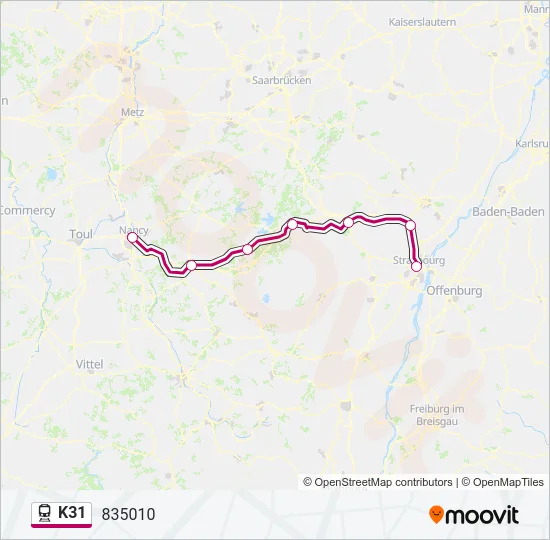 K31 Train Line Map