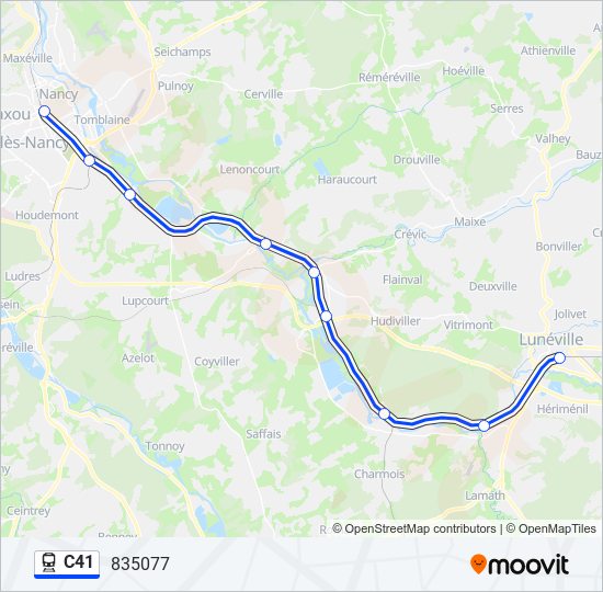 C41 train Line Map