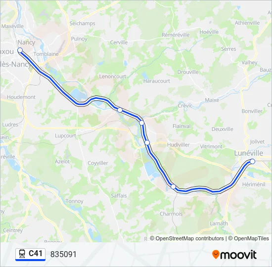 C41 Train Line Map