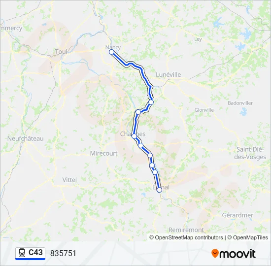 C43 Train Line Map