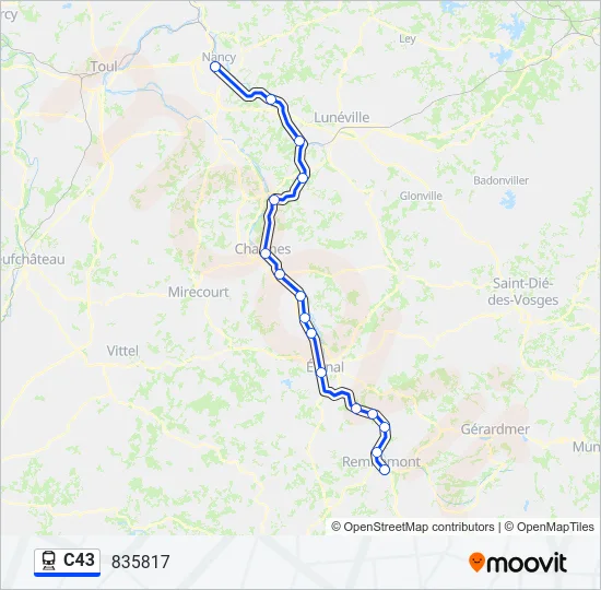 C43 Train Line Map