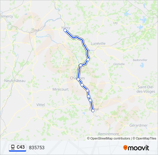 C43 train Line Map