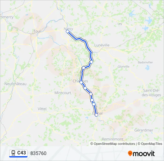 C43 Train Line Map