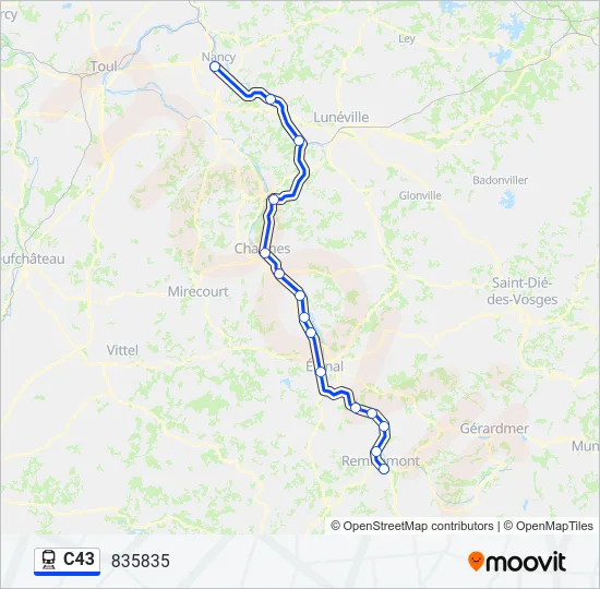 C43 Train Line Map