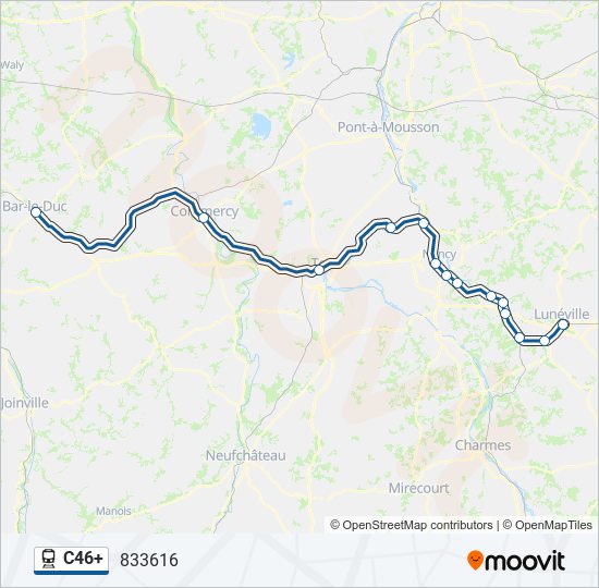 Plan de la ligne C46+ de train