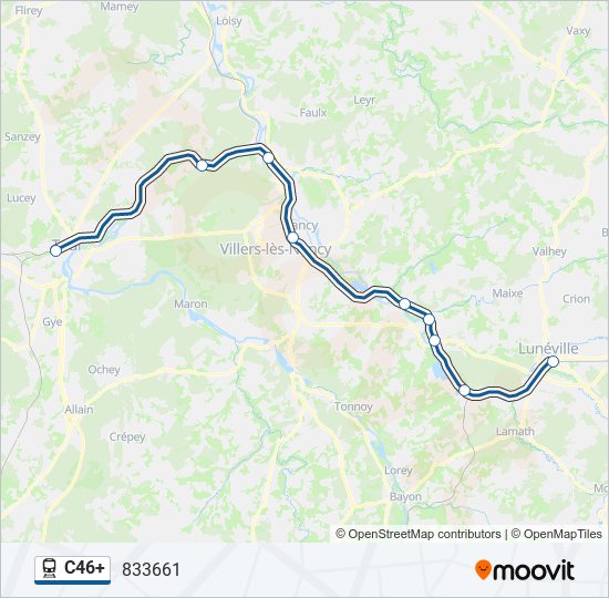 Plan de la ligne C46+ de train