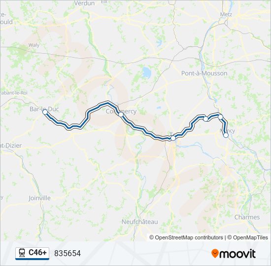 C46+ train Line Map