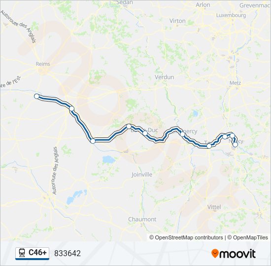 Mapa de C46+ de tren