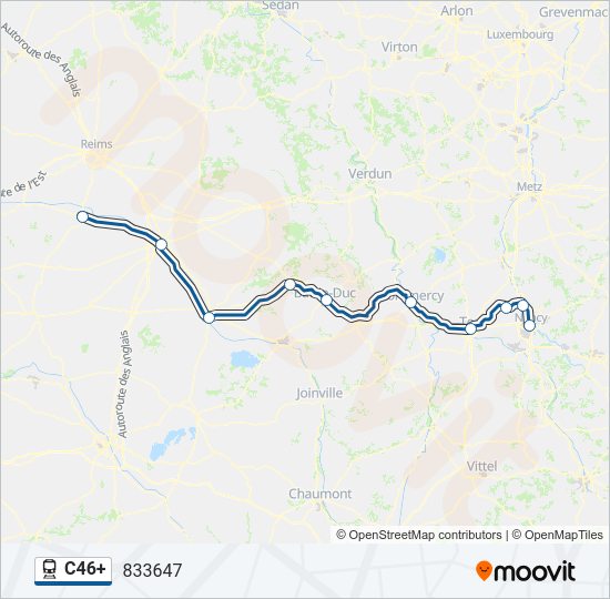 C46+ train Line Map