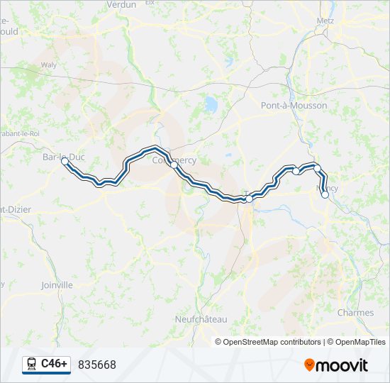 Plan de la ligne C46+ de train