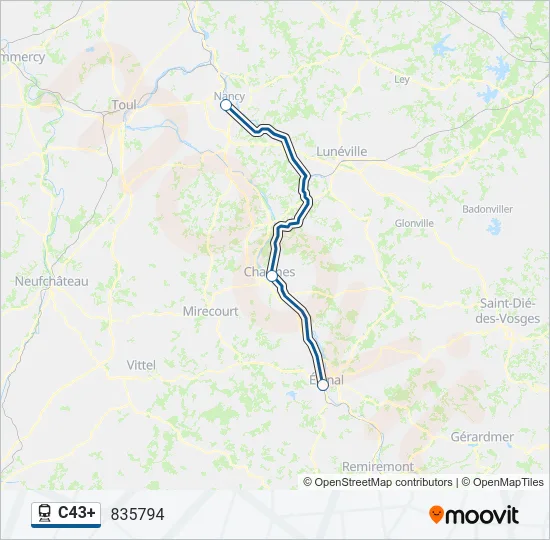C43+ Train Line Map