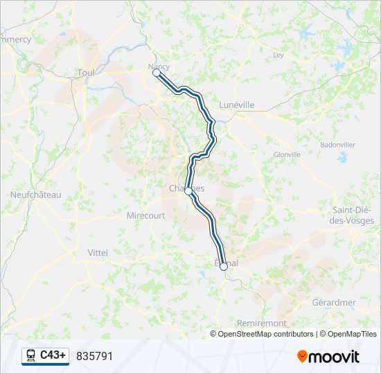 Mapa de C43+ de tren