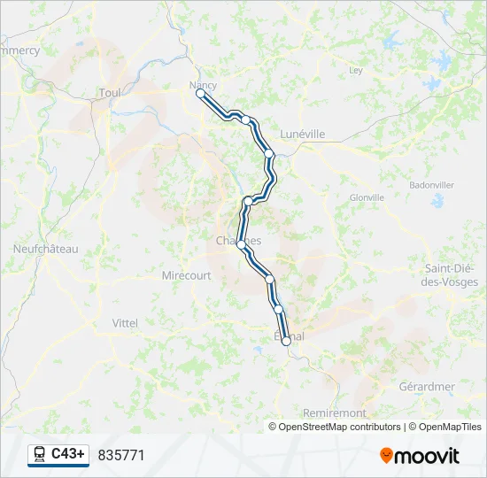 C43+ Train Line Map