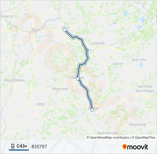 C43+ Train Line Map