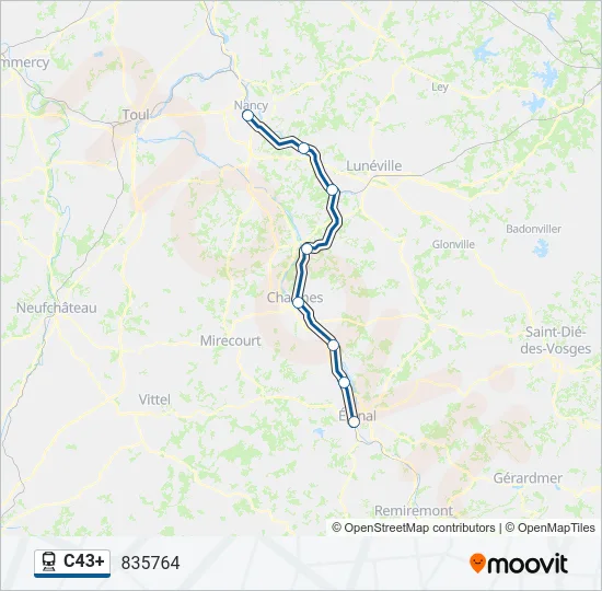 C43+ Train Line Map