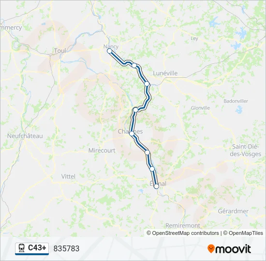 C43+ Train Line Map