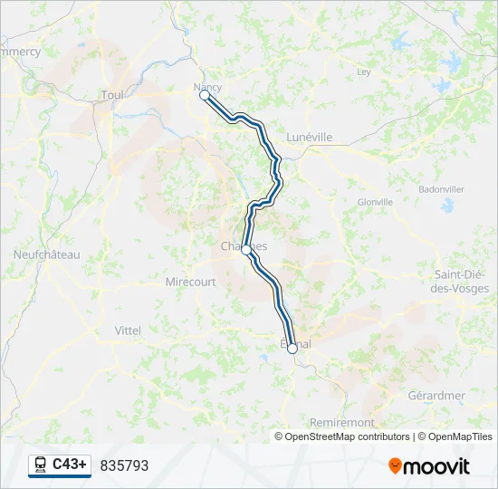 C43+ Train Line Map