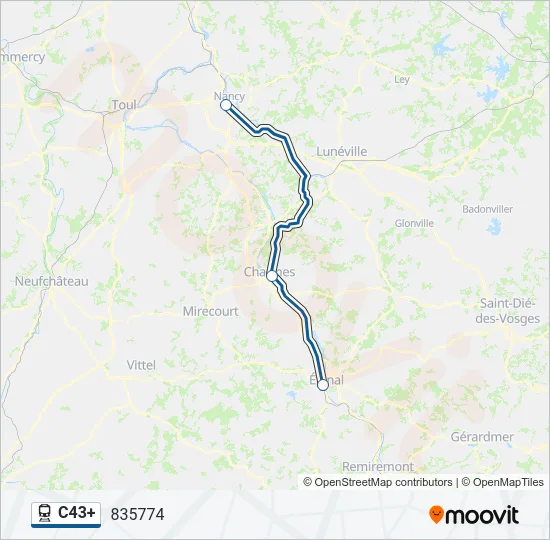 C43+ Train Line Map