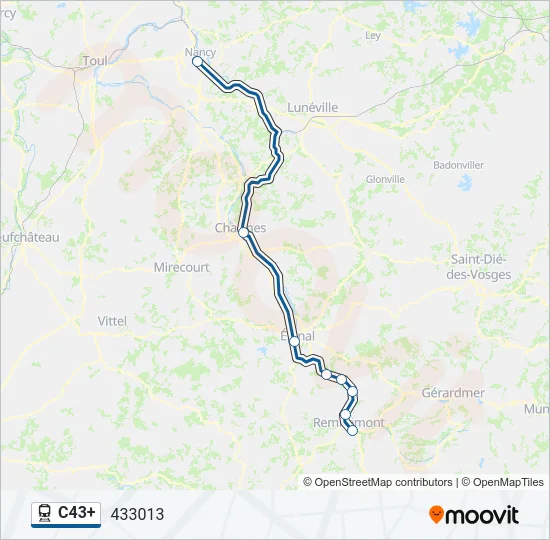 C43+ Train Line Map