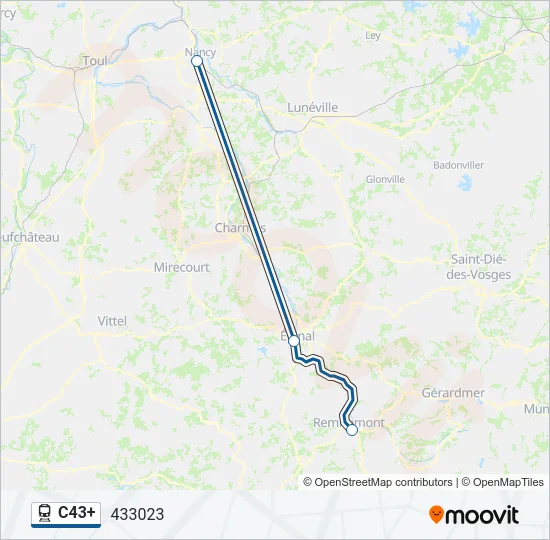 C43+ Train Line Map