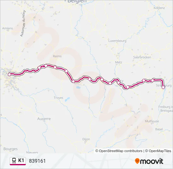 K1 Train Line Map