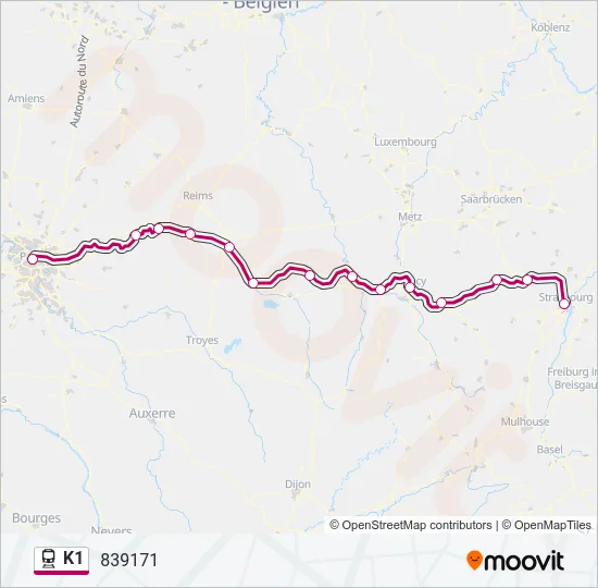 K1 Train Line Map