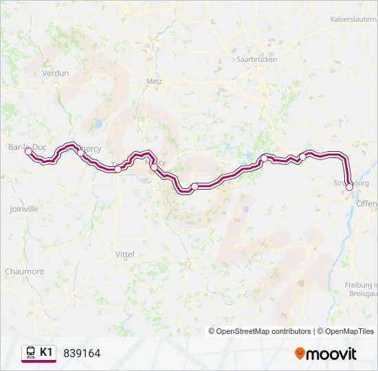 K1 Train Line Map