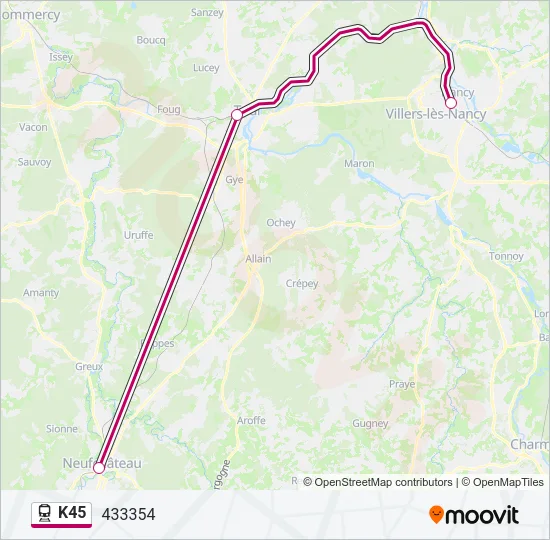 K45 Train Line Map