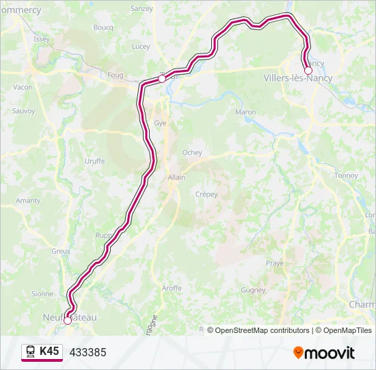 K45 Train Line Map