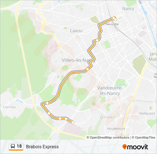 18 Bus Line Map