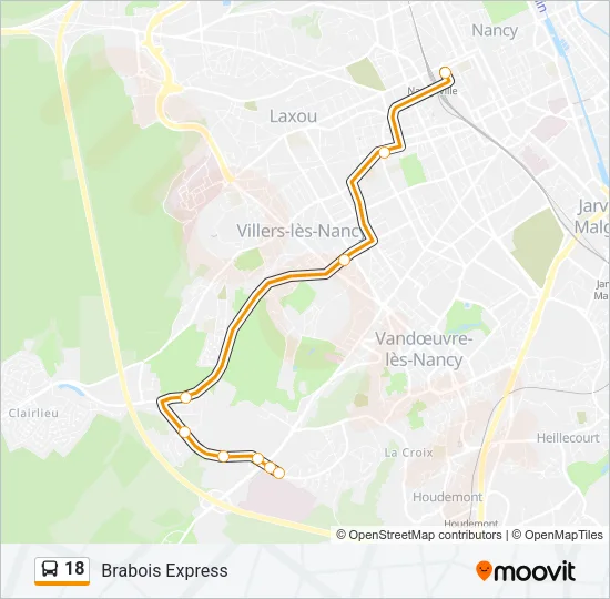 18 Bus Line Map