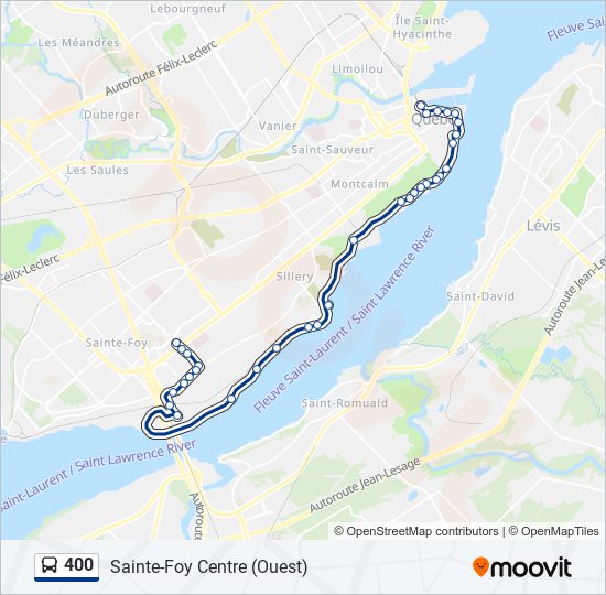 Plan de la ligne 400 de bus