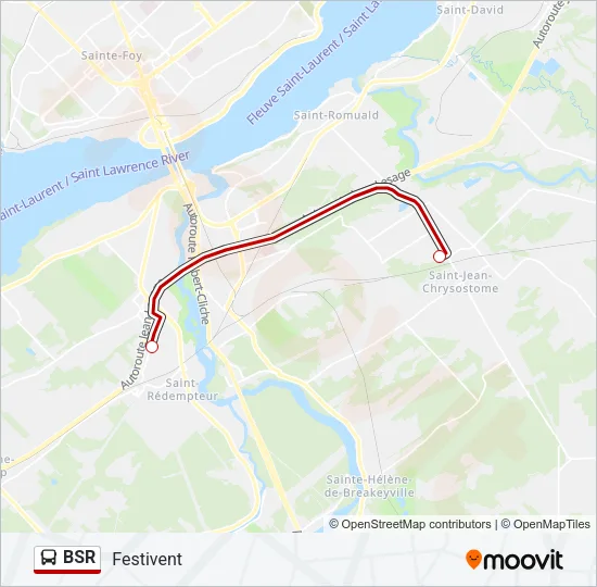 Plan de la ligne BSR de bus