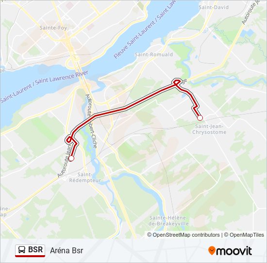 Plan de la ligne BSR de bus