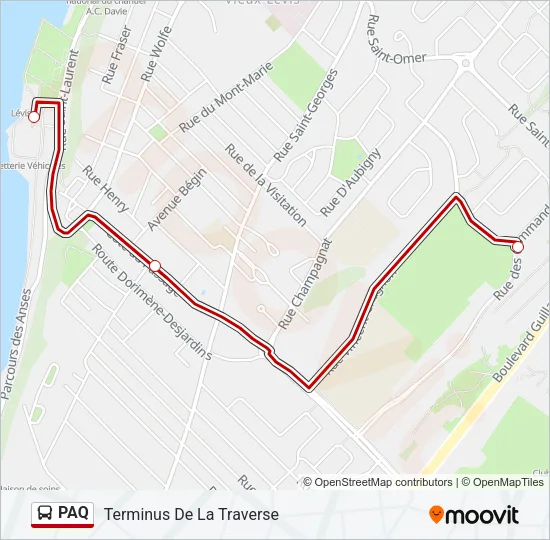 PAQ Bus Line Map